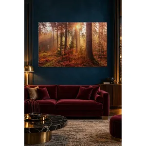 Impression sur toile Fida Sunbeams Through Autumn Forest - Product Image 2