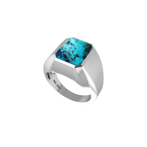 Anillo de Plata de Ley 925 para Hombre, Clásico, con Engaste de Shattuckita, Octagonal, Hecho a Mano, Regalo Único para Él, Cumpleaños, Aniversario, Fiesta - Product Image 3