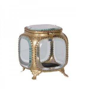 Meilleure vente Boîte à bijoux en laiton et verre Conception personnalisée Meilleure forme Boîte à bijoux en verre et laiton Exportateur de gros - Product Image 1