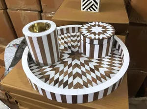 Bandeja redonda con incrustaciones de perlas para manualidades, conjunto de quemador de incienso para hornear, Mubakhar árabe, Ramadán, 2023 - Product Image 3