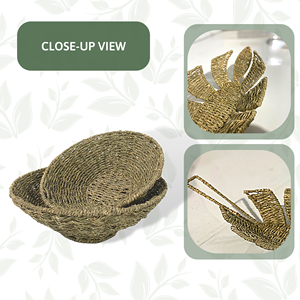 Cuencos hechos a mano de 2 piezas para servir algas marinas, tamaño personalizado para frutas, aperitivos, almacenamiento de alimentos, decoración de cocina, bandejas estampadas para servir - Product Image 4