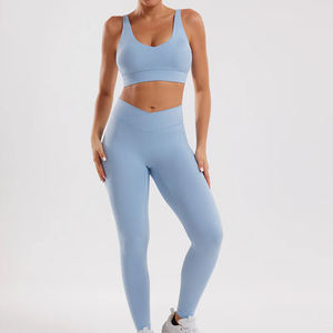 Ensemble de sport 2 pièces pour femmes, leggings taille haute et soutien-gorge de sport, ensemble de yoga assorti, tenue de sport pour la salle de sport, le pilates, la course à pied - Product Image 1