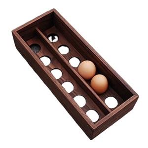 Porte-oeufs en bois comptoir plateaux de stockage d'oeufs organisateur décoration de cuisine rustique - Product Image 1