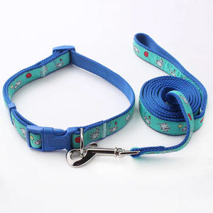 Collar y correa para mascotas tejida de nailon con logotipo personalizado de la mejor calidad con patrón de impresión de características separables decoración de plumas pequeño MOQ - Product Image 3