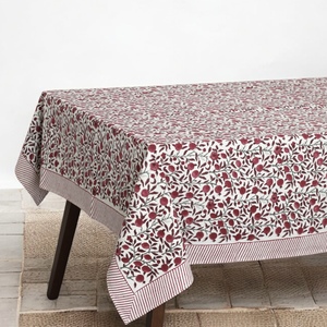 Mantel de lona de algodón estampado a mano, 6 plazas y 8 plazas, manteles de comedor - Product Image 1