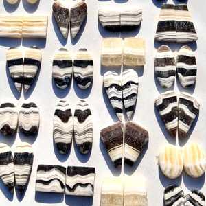 Venta al por mayor Zabra Onyx Gemstone Pairs Cabochon Lot para la fabricación de joyas - Product Image 4