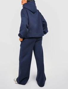 Ensemble de sweat à capuche épais en éponge française pour femmes survêtements en coton sweat chaud à capuche surdimensionné vierge personnalisé à la mode survêtements pour femmes - Product Image 6