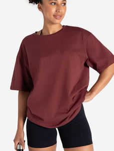 Custom High Quality Wide Boxy Blank <b>t</b> <b>Shirt</b> Heavy Weight Cotton Tshirt Oversized <b>Red</b> <b>T</b>-<b>shirt</b> for <b>Womens</b> - Product Image 2