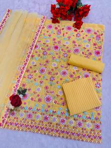 LANCEMENT DE LA NOUVELLE ROBE FESTIVE WTH DUPATTA & PENT TISSU FAUX GEORGETTE AVEC UN INTÉRIEUR CONFORTABLE - Product Image 5