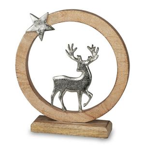 Round Wood <b>Circle</b> Metal Reindeer Christmas Decorative Ornament <b>Shelf</b> & Table Decor High Quality Material Used Factory Price - Product Image 5