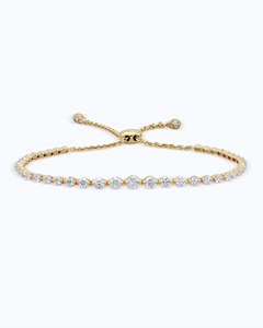 Adjustable Diamond Bolo Bracelet Full 1.92 Ct Natural Diamond G-H Color VS-SI Clarity 14K <b>Solid</b> <b>Gold</b> Designer Wristwear Piece - Product Image 2