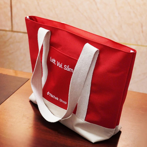 Sacs à provisions en toile de coton haut de gamme personnalisables Logo imprimable respectueux de l'environnement portable pour cadeaux sacs à main Made Viet - Product Image 2