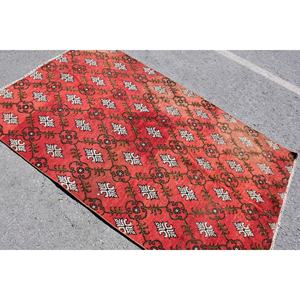 Traditional Red White Vintage Turkish <b>Rug</b> 4.1 X 6.6 ft <b>Large</b> Area Woolen Patchwork <b>Living</b> <b>Room</b> Carpet Latex for Hallway Use - Product Image 4