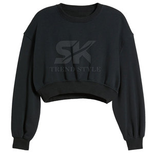 Sweat-shirts courts unis pour femmes, style streetwear, tendance et oversize, de fabricant de haute qualité - Product Image 6