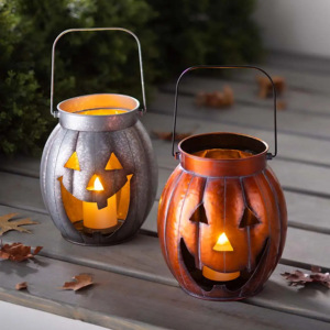 Portavelas de Metal con Forma de Calabaza Colgante para Halloween, Decoración Moderna de Hierro para el Hogar, Jardín y Exteriores, Hecho a Mano - Product Image 5