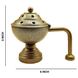 Tendance Brûleur D'encens Décoratif Finition Or Porte-Encens Brûleur Unique Brûleur Encensoir Antique En Manche En Bois Utiliser Chruch - Product Image 5