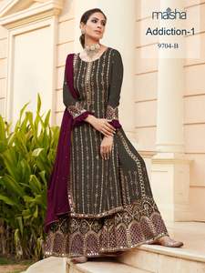 ชุดแต่งงานสตรี,ชุดเดรสปักลายกระจกสไตล์ปากีสถานสำหรับงานแต่งงานและปาร์ตี้สไตล์อินเดีย - Product Image 3