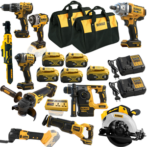 Juego de Herramientas Eléctricas <span class=keywords><strong>DeWALT</strong></span> Combo 18 en 1 con Taladro, Llave Inglesa, Sierra, Amoladora, Destornillador, 2 Baterías de 5.0ah, Cargador, Adaptador y Bolsa de Herramientas de 18/<span class=keywords><strong>20V</strong></span> - Product Image 2