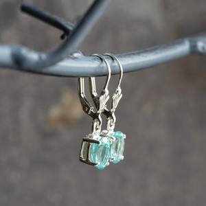 Pendientes de Apatita Ovalados de Plata de Ley 925, Joyería de Piedras Preciosas, Joyería Fina, Elegante Regalo para Mujer, Accesorio de Lujo Hecho a Mano - Product Image 6