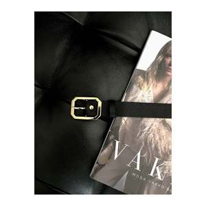 Ceinture carrée pour femme, ceinture pour pantalon, ceinture pour veste, ceinture pour robe - Noir-Or - Product Image 4