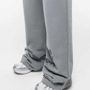 Nueva moda entrenamiento algodón francés Terry cómodo elástico cintura holgada pierna ancha mujeres gimnasio pantalones de chándal - Product Image 2