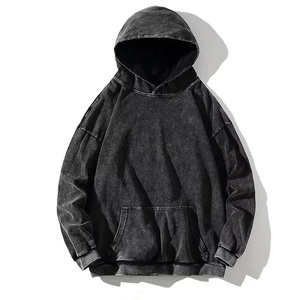 Sudadera Vintage Personalizada con Capucha Patrón Sólido Lavado con Ácido Lavado de Piedra de Invierno Detalle de Cremallera Precio Al por Mayor Sólido - Product Image 5