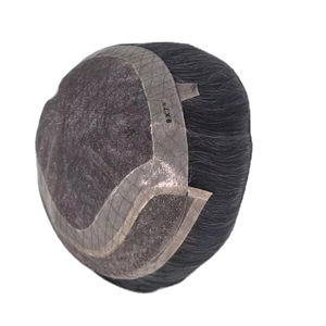 Peluca de Cabello Humano con Frente de Encaje para Hombre, Cabello Remy Indio, Cabello Taz de Bangladesh, Onda Profunda, Trama Única, 50% Gris - Product Image 6