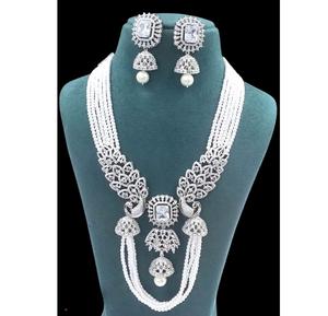 Conjunto de collar de Zirconia nupcial elegante de Zirconia de lujo Conjunto de collar de diamantes americanos de alta calidad - Product Image 4