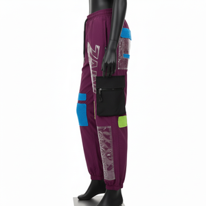 Pantalones Cortavientos para Mujer, Tejido de Nailon Resistente al Viento, 120 GSM, Paneles de Color en Bloques, Corte Cargo, Logotipo Personalizado - Product Image 3