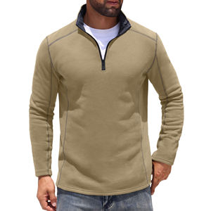 Sudadera con Cierre de Cremallera de Cuarto para Hombre, Ligera, de Manga Larga, Térmica, Estilo Duradero, Mezcla de Algodón - Product Image 2