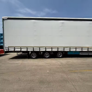 60 Ton 3 Axle Side <b>Curtain</b> Semi Trailer with <b>Roll</b> <b>up</b> <b>Curtains</b>, Waterproof Tarps & Steel Material, Max 80 Ton Capacity - Product Image 5