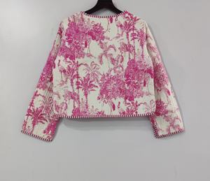 Quilted Handmade Cotton <b>Women</b> Jacket Wear Coats New Style Boho Jacket Front Open <b>Kimono</b> Stripe Piping Reversible Jacket - Product Image 5