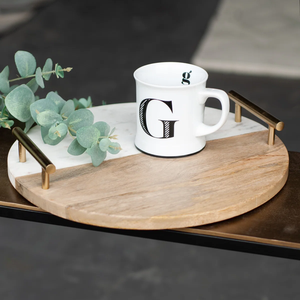 Plateau en marbre et en bois écologique le plus vendu pour servir de la nourriture ou le petit déjeuner prix compétitif pour la vente en gros - Product Image 1