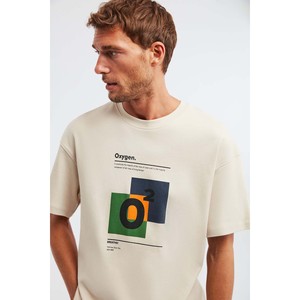 T-shirt imprimé surdimensionné GRIMELANGE pour homme, 100 % coton biologique, texture épaisse spéciale, respirant et respirable - Product Image 2