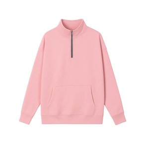 Sweat-shirt femme en polaire de qualité supérieure à fermeture éclair pour l'hiver pull à demi-fermeture éclair avec poche kangourou pour les amateurs de streetwear - Product Image 1