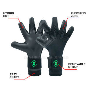 Gants de gardien de but haut de gamme, adhérence accrue, paume en latex, structure ventilée, fermeture à boucle et crochet antidérapante, protection des doigts - Product Image 6