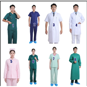 Uniformes Médicos Personalizados OEM para Hombres y Mujeres, Conjuntos de Uniformes de Hospital de Tela Tejida, Batas de Laboratorio con Logotipo Personalizado - Product Image 3