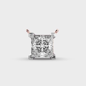 Pendentif solitaire en diamant taille princesse certifié IGI, cultivé en laboratoire, en or jaune/rose et or blanc 9 carats, pendentif carré moderne pour femme - Product Image 6