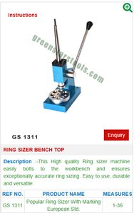 Ring Sizer <b>Bench</b> Top GS 1311 for Jewelry <b>Tools</b>-Jewellery <b>Tools</b> - Product Image 2