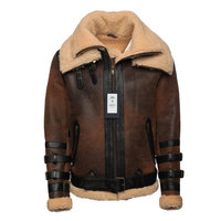 Blouson aviateur en cuir de mouton et fourrure pour homme, modèle 2026, nouveau style 2022, col en fourrure avec rembourrage chaud