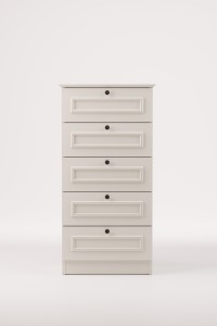 ตู้ลิ้นชักดีไซน์สแกนดิเนเวียน Mira 5 ลิ้นชัก สีขาว ตู้เก็บของในห้องนอน ดีไซน์หรูหรา เป็นมิตรกับสิ่งแวดล้อม ทนทาน ตั้งพื้นได้ - Product Image 2