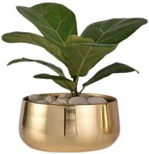 Jardinière ronde en métal de couleur cuivre fabriquée à la main avec design martelé pour le salon de la maison et le jardin jardinière de fleurs décoratives - Product Image 5