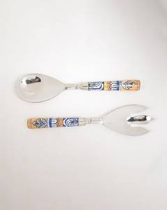 Juego de cuchara y tenedor de servidor de ensalada de acero inoxidable de calidad de exportación, acabado mate, tamaño largo, diseñado para restaurantes y hogar - Product Image 3