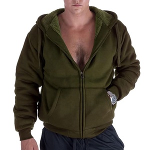 Alta calidad Heavyweight Thermal 100% algodón Hombres Zip-up Hoodie Street Style Cropped Zip Hoodie Basics algodón mezclado - Product Image 1