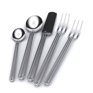 Couverts polis miroir argentés avec poignée plate au design étonnant Ensemble de couverts fourchette et couteau en acier inoxydable - Product Image 2