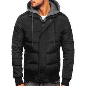 Sweat à capuche zippé en polyester solide de haute qualité pour homme, hiver, uni, avec impression de logo personnalisé, broderie, anti-plis, séchage rapide - Product Image 3