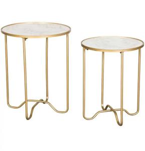 Juego de 2 mesas de centro con marco de hierro negro con lado de vidrio gris, mesa extraíble para sala de estar, muebles para el hogar - Product Image 6