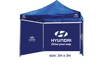 Tonnelle pliante commerciale en aluminium ignifuge et anti-UV avec auvent et parois latérales 3x3m OEM