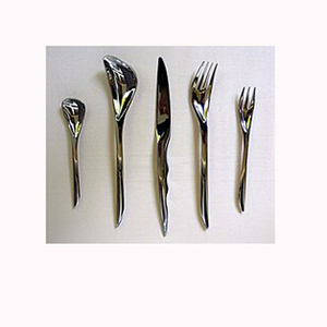 Stainless Steel Designer Rose Gold Plated With Simple <b>Plain</b> Handle Luxury Wedding Cutlery - Product Image 4