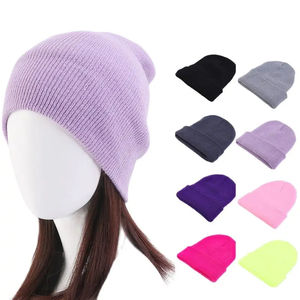 Sólido Unisex Invierno Otoño jacquard Skullies & Beanies Knitting Bon - Product Image 1